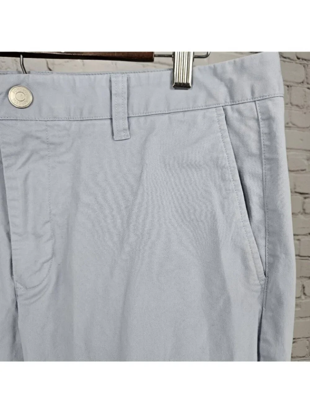 Bonobos Blue Straight Leg Cotton Stretch Flat Front Mid Rise Chino Pants 35x32